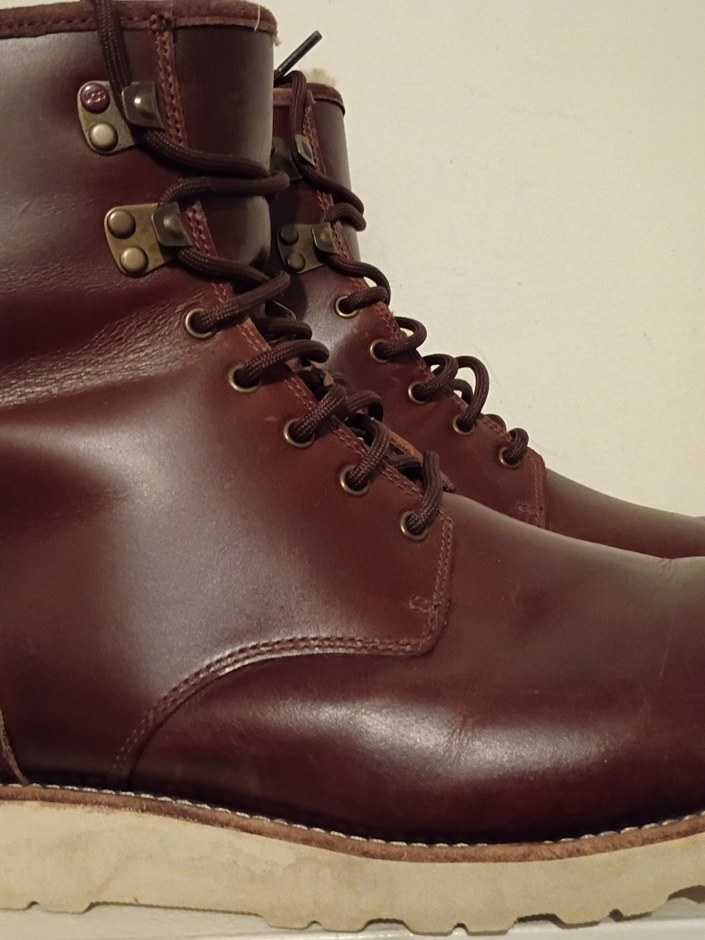 UGG Australia Hannen Cordovan Men's Brown Leather Lace-Up Boots S 13